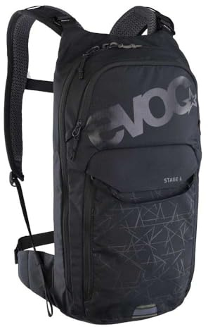 EVOC STAGE 6 Backpack, zaino da bici (spallacci Brace link, sistema di contatto Air flow, senza PFC, zaino da trekking, ideale per gli amanti della mountain bike, Taglia unica), Nero