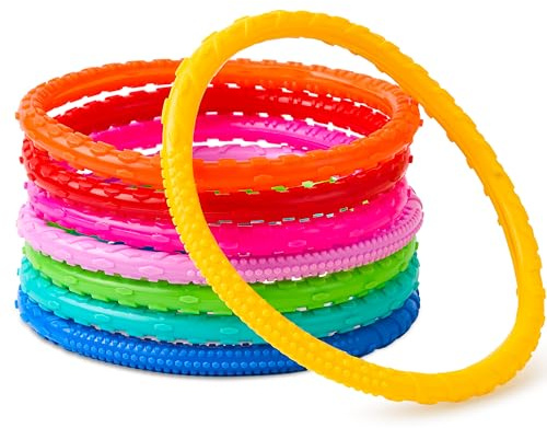 JOYIN 8 Anelli da Immersione per Piscina Colorati per Bambini, Giocattolo subacqueo, Nuoto e Immersioni per Bambini