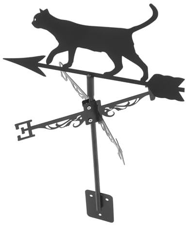 NOLITOY Girouette De Jardin en Acier Inoxydable Ailette De Direction Métallique, Décoration Extérieure pour Terrasse Et Pelouse, Indicateur De Direction du Vent Résistant Aux Intempéries
