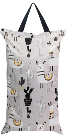 1 bolsa de pañales colgante, resistente a la humedad, bolsa de almacenamiento para pañales, bolsa húmeda para pañales, lavable, reutilizable, adecuada para pañales de bebé, fitness, playa., marrón,