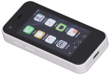 Gavigain Mini Smartphone 3G avec étui, écran De 2.5 Pouces, Téléphone pour Enfants, WiFi, GPS, 1 Go De RAM, 8 Go De ROM, Caméra 5mp, Quad Core, Double SIM(Blanc)