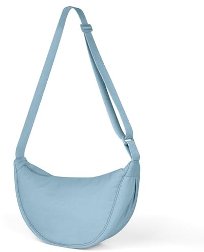 Aucuu Damen Halbmond Crossbody Schultertasche, Crossbody Bag Damen, Umhängetasche Damen Klein mit Verstellbarer Schultergurt, Hobo Halfmoon Bag Einfarbige Messenger Bag für Damen Reisen