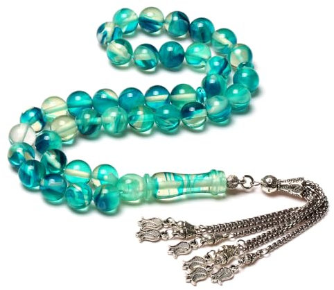 LeGDOr Armband 10 mm, 33 Perlen, islamische Rosenkranz-Perle, Gebetsharz, Sorgenperlen