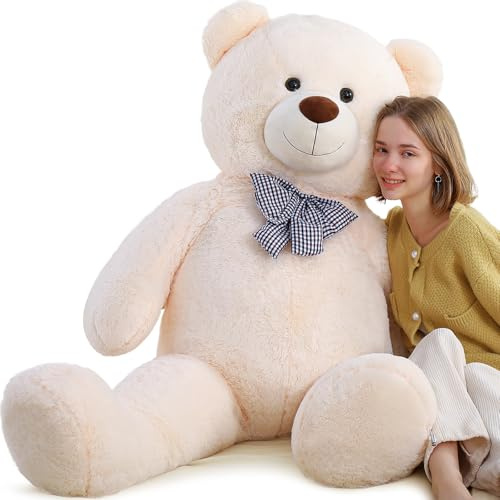 MorisMos 140cm riesen Teddy, groß teddybär XXL Valentinstag deko bär, weich XXL Kuscheltier plüschbär Kinder freudin Frauen mädchen