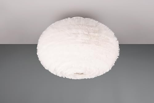 lightling Deckenlampe Frieda mit Schirm aus Plüsch, Deckenmontage, IP20, exkl. 2 x E27 max. 10W, Ø 50 cm, Höhe 38 cm