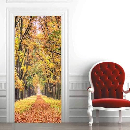 Türtapete Selbstklebend 86x200 cm Türfolie Selbstklebend Baum Türaufkleber Türposter Natürliche Landschaft Türsticker Fototapete 3D Effekt für Schlafzimmer Wohnzimmer Küche A1111
