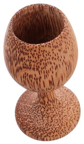 SHOWERORO Copa De Vino De Madera Redonda Reutilizable Para Agua Para Acampar Té y Vino Multiusos Copa Vintage Taza De Madera