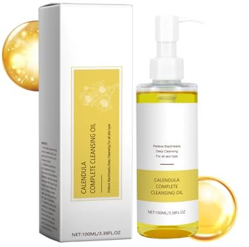 Cleansing Oil, Aceite de Limpieza Profunda, Con Extracto de Calendula Officinalis, Limpiar los Poros Profundos y Desmaquillar, Limpia Suavemente el Rostro y Desmaquilla Ojos y Labios