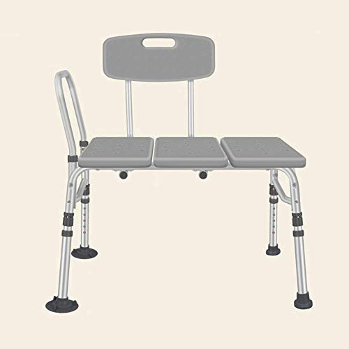Sedia da doccia regolabile in altezza per anziani con braccioli e schienali, sedile di sicurezza antiscivolo per vasca da bagno, panca di trasferimento, aiuto per adulti e disabili, grigio