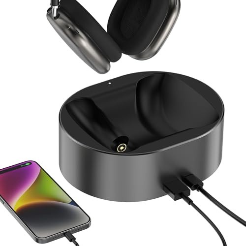 ROUNKIN Headphone Charging Stand for AirPods Max,Support Sleep Mode,Magnetic Stand,Protable Desktop Headset Holder,Headset Stand, Charging Base for Headphones,Designed for AirPods Max 2/1(Black)