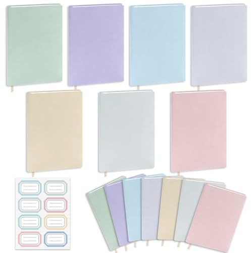 Jumbo-Buchhüllen, wiederverwendbar, Stoff, Buchumhüllen, 22,9 x 27,9 cm, Pastellfarben, dehnbar, Buchhüllen mit Etikettenaufkleber, für die meisten Hardcover-Bücher bis zu 25,4 x 31,8 cm, 7 Stück