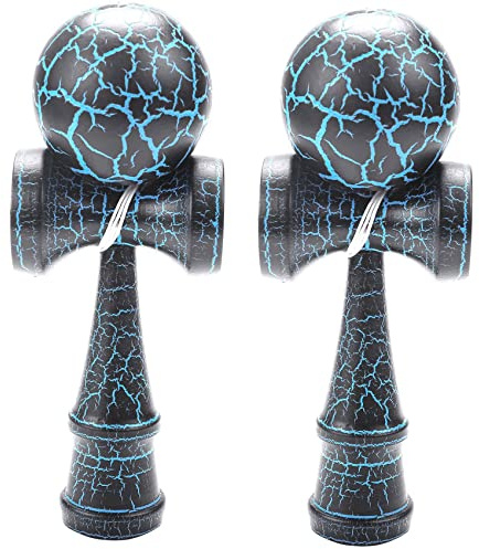 Reinscer Kendama - Juego de 2 unidades para exteriores para niños y adultos, diseño de colores, color negro y azul