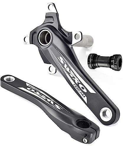 IBOWZ Fahrrad Kurbel Garnitur, Hohler integrierter 170-mm-MTB-Kurbelarm, 104BCD, Aluminiumlegierung, CNC-Mountainbike-Kurbelgarnitur, 4-Krallen-Kurbelgarnituren mit Tretlager