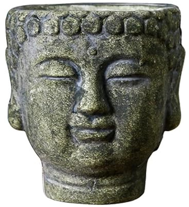 FytStycale Buddha-Kopf Pflanzgefäß für Innen- und Außenbereich, Blumentopf für Wohnung und Restaurant, Moos