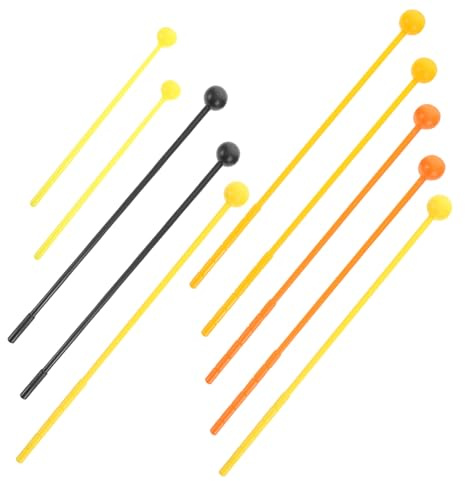 TOYANDONA Trommelschlägel Set 10 Stück 12.20In Aus Kunststoff Mit Ergonomischem Griff Für Xylophon Glockenspiel Trommel Und Andere Percussion Instrumente