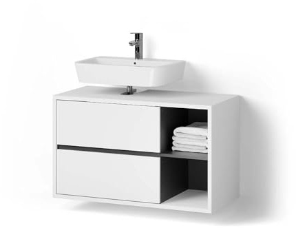 Livinity Waschbeckenunterschrank Vomano, Weiß, 100 x 60 cm