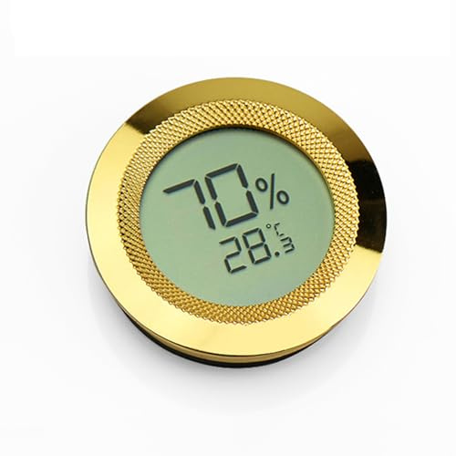 Thermomètre Hygromètre Numérique Cave à Cigars,Petit Thermo-hygromètre Interieur Moniteur,En alliage zinc,affichage LCD précision-Pour humidor,étui à Guitare,Terrarium,Extérieur,Serre,Cave à vin
