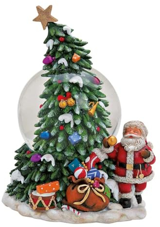 Weihnachten Schneekugel Musik Spieluhr (Weihnachtsmann am Baum Ø20 cm)