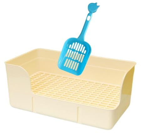 JISADER Kaninchentoilette, Kleintiertoilette, Hamster, Ratten, Kaninchen, Ecktoilette, Ecktoilettenbox, Weiß