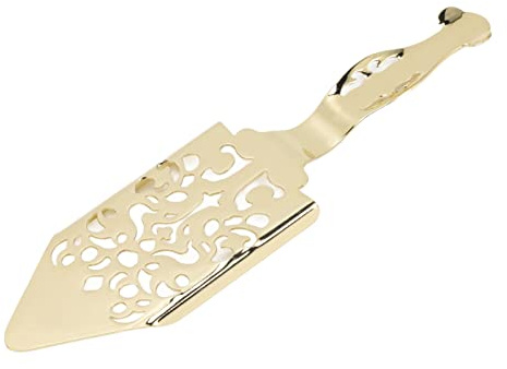 Absinthe Fountain Spoon, Vintage Hollow Design Stainless Steel Wormwood Cocktail Glass Cup Drinking Filter Spoon for Kitchen Bar Restaurant (Gold)