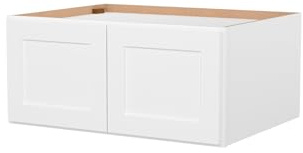Furinno Shaker Wall Refrigerator Kitchen Cabinet, with 2 Doors, Ready to Assemble, 24 D x 33 W x 15 H, White
