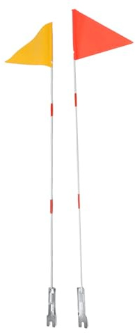 MAGICLULU 2 Bandiere di Sicurezza per Biciclette con Asta in Fibra di Vetro 38 CM Supporto Riflettente per Bici Tricicli e Veicoli da Esterno Accessorio Segnale Visibilità per Ciclismo e