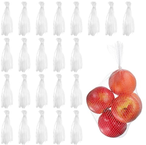 QUARKZMAN 150pcs Sacs À Œufs pour Couvaison, 12 inch Filet en Nylon Réutilisable Sacs À Produits Solides Filets Élastiques en Plastique pour Fruits Légumes Stockage, White