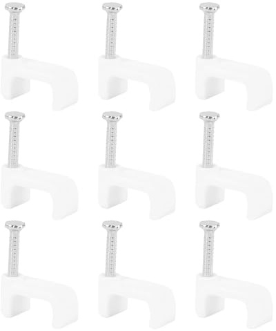 Fermacavo Con Chiodo Clip for gestione dei cavi resistente all'isolamento in plastica Pe for chiodi in acciaio da 500 pezzi for Home Office Ethernet USB Vga