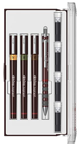 rOtring Isograph Fineliner Junior Set | 0,2 mm/ 0,3 mm/ 0,5 mm | 3 Stück