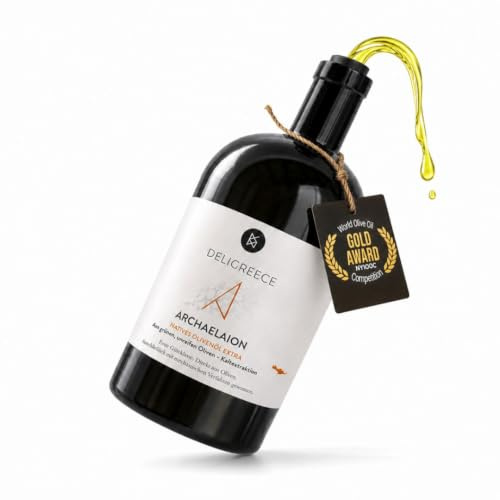 Deligreece Olivenöl | Seit 1890 traditionell hergestelltes Olivenöl von Kreta | Extra natives Oliven Öl aus unreifen Oliven | Ausgezeichnetes & limitiertes griechisches Öl | 500ml Flasche