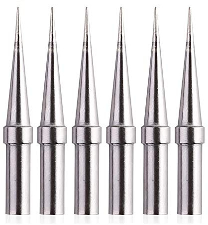 6pcs Replacement Tips for Weller ET Soldering Iron Tips for WES51/50,WESD51,WE1010NA,PES51 / 50,LR21 ET Tip Series (6PCS-02)