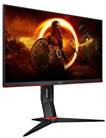 AOC Gaming 24G2U5 - 24 Inch FHD Monitor, 75Hz, 1ms, IPS, AMD FreeSync, Height Adjust, Speakers, USB Hub, Low Input Lag (1920x1080@ 75hz, 250cd/m², HDMI/DP/VGA/USB 3.0)
