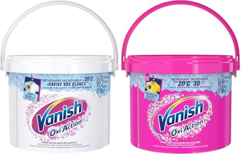 VANISH Détachant Textile Oxi Action Poudre Gold 2,7 kg + Détachant Textile Oxi Action Poudre Gold Blanc 2,7 kg