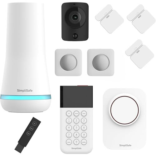 SimpliSafe 10 Piece Wireless Home Alarm System with Motion Sensor, HD Security Camera and Outdoor Siren - Home Security Systems with Optional Monitoring and No Contracts