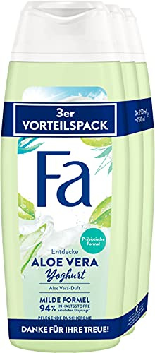 Fa Pflegendes Duschgel Aloe Vera Yoghurt mit dem angenehm-pflegenden Duft von Aloe Vera 3er, 750 ml