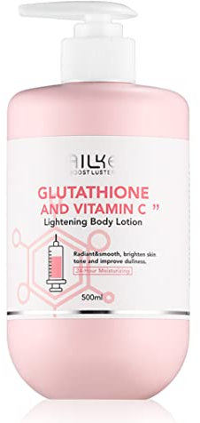 Whitening und Black Spot Corrector,Körperpflegelotion,mit Glutathion-Sheabutter-Kollagen,schnelle Absorption,Anti-Falten,glühender Hautton,Feuchtigkeitscreme für Hände und Beine 500ML/17.6oz