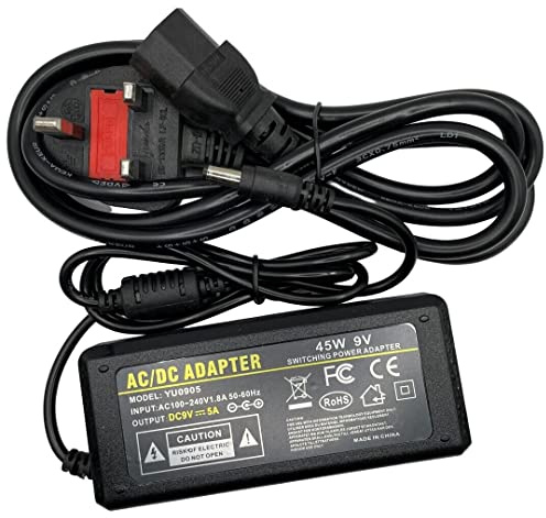 Multibao 9V 5A 45W Power Supply Adapter, Replacement Power Converter Transformers Charger 5.5mm x 2.1mm (2.5mm) DC Output for CCTV Cameras/LED Strips