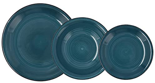 Quid Zafiro Vita Vajilla Cerámica Apto Microondas Seque Los Platos Por Las Dos Caras Después De Cada Lavado Apilable