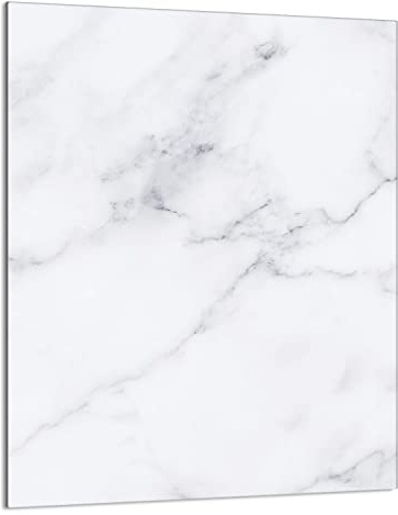 DarHaus Herdabdeckplatte Einteilig 40x52 cm Ceranfeld Abdeckung Glas Spritzschutz Abdeckplatte Glasplatte Herd Ceranfeldabdeckung Deko Gehärtetes Glas Marmor Weiß