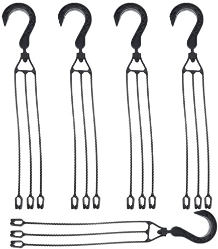 Yardwe 5PCS Plastic Hanging Chains for Planters, 360° Rotatable Hanging Basket Hooks Planter Holder Flower Plant Pot Hangers for Small Flower Pots, Bird Feeders (Black)