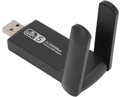 Adaptador WiFi USB3.0, Adaptador de Red de Antena Dual 5Dbi de Banda Dual 2.4G 5G 1200Mbps Admite Enrutador WiFi en Modo Ap para Windows 11 10 para OS X para Linux