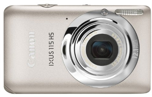 Canon IXUS 115 HS Digital Camera - Silver (12.1MP, 4x Optical Zoom) 3.0 inch LCD (Renewed)