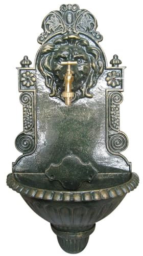 1PEZZO FONTANA IN GHISA LEONE ANTICHIZZATA CON RUBINETTO col. Verde