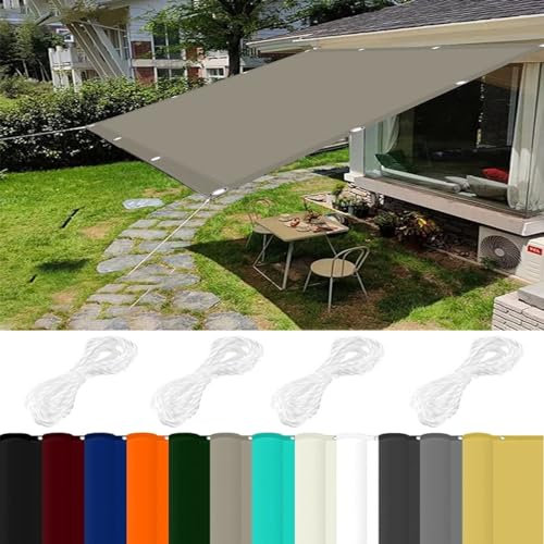 Vela Ombreggiante Quadrata 5 x 7 m 98% Protezione UV Parasole Protezione con Fune per Giardino, Balcone, Piscina, Cachi