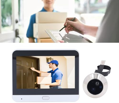 GOWENIC Videocamera per Campanello Wireless, Telecamera Spioncino 1080P, Schermo da 4,3 Pollici, Rilevamento del Movimento, Grandangolo da 160°, Sensore PIR, Batteria da 5000 MAh