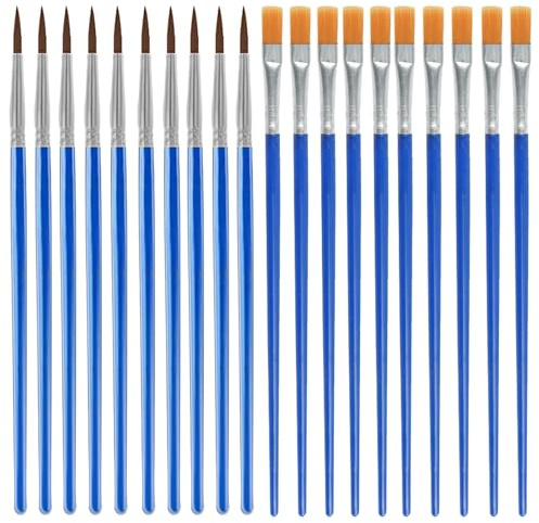 Paint Brushes 20 PCS Nylon Hair Paint Brushes Set, Paint Brush Set, Paint Brush, Small Paint Brushes, Paint Brush Set for Watercolor Painting, Oil Painting, Acrylic Painting, Rock Painting (Blue)