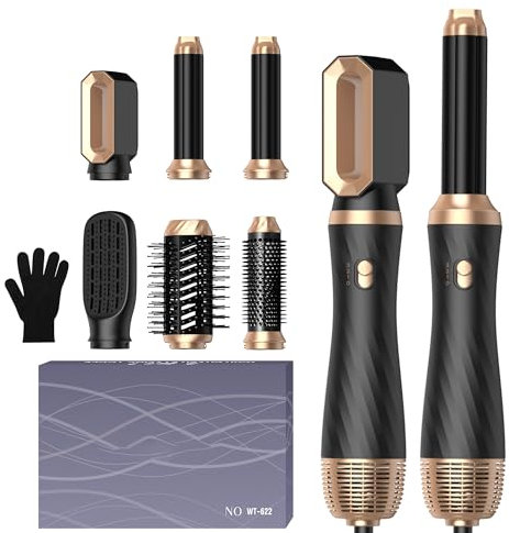 Magic Styler Air Styler Set Hair Styler 6 in 1 Hair Dryer Brush with Curl, Straighten, Volumise, Smooth and Hairdryer Brushes for Styling, Hot Hair Styler for All Hair Type/Length