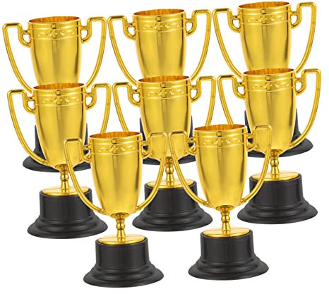 ibasenice Kleiner Trophäen 8 Stück Kunststoff Goldfarben Kompakt Und Leicht Langlebige Kinder Auszeichnungstrophäen Für Spiele Party Und Sportveranstaltungen