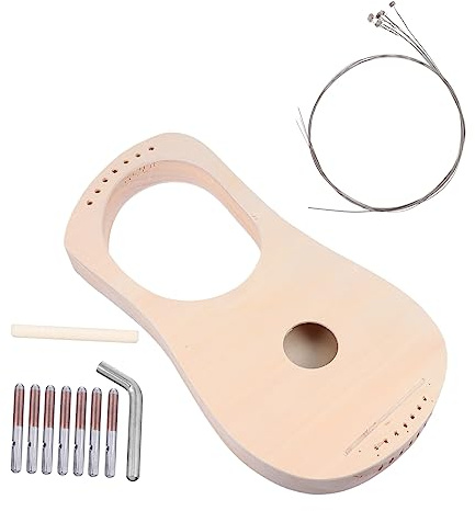 Hoement Diy Holz Leierharfe Kit Saiten Handgefertigte Material Tasche Kinderharfe Kreative Handarbeit Malinstrument