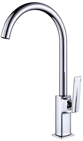 Rubinetto da cucina a leva singola ad arco alto, in ottone massiccio, miscelatore caldo e freddo, design tradizionale con adattatore, rubinetto per lavello da cucina durevole per case moderne
